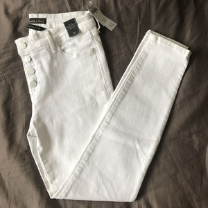 A&F Mid Rise Super Skinny Ankle Jeans